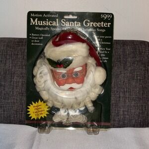 Vintage Motion Activated Musical Santa Greeter Speaks & Plays 3 Christmas Songs